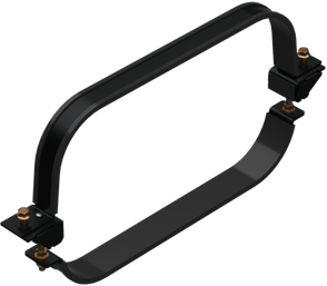 Black powder coated strap kit for Isuzu between frame ra