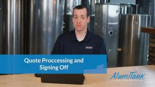 AlumiTank sales representative explaining the quote processing and signing off procedure - video thumbnail