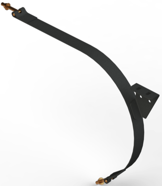 20" X 25-1/2" BLACK POWDER SATIN STEEL FORD "D" COMBO STRAP