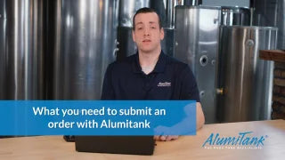 AlumiTank sales representative explaining what you need to submit an order - video thumbnail with aluminum tanks in background