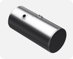 Metallic exhaust pipe on a white background