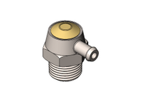 VENT ASSEMBLY BRASS .50-14 NPTF W/SEALENT AND SINGLE BARB FOR .312 ID HOSE 2-HOLE CAGE